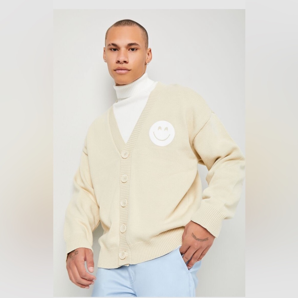 Happy Face Cardigan Sweater